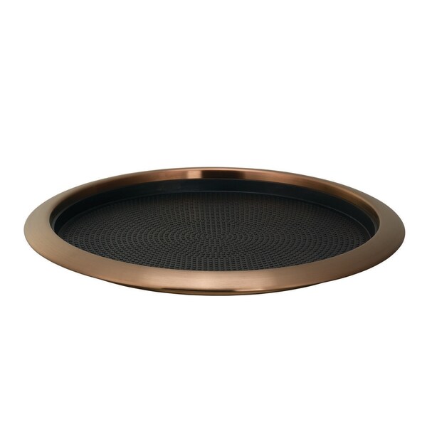 Tray with Removable Insert, 12" Round, Stainless Steel, Rose Gold